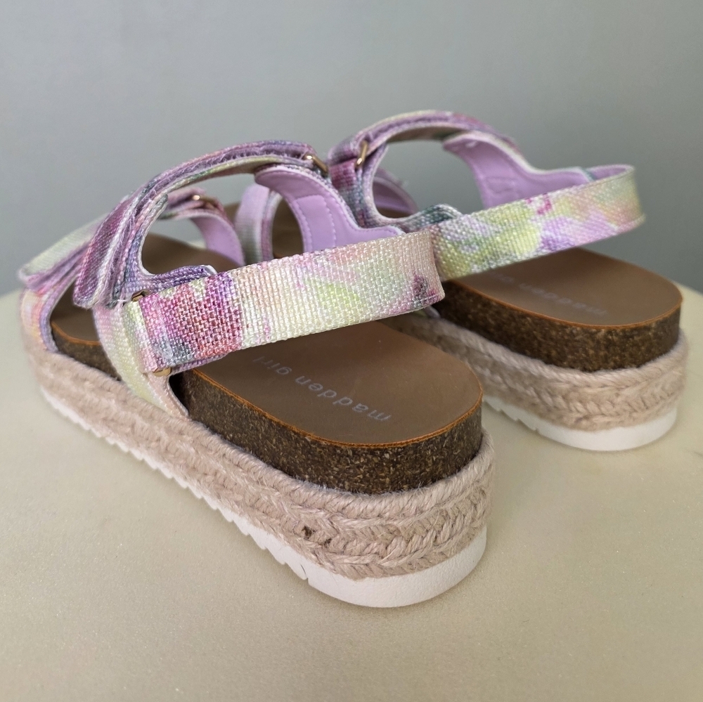 Madden Girl Teddy-T Pastel Tie-Dye Platform Velcro Sandals, Size 4 NEW IN BOX! - Picture 9 of 15